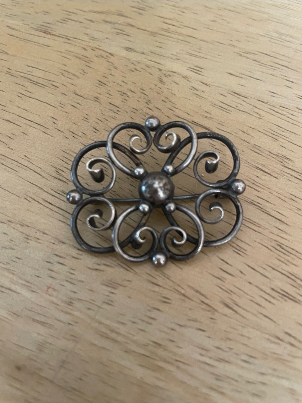 Hermann Siersbol 1960's Swirl Brooch Pin Denmark Vintage 925S